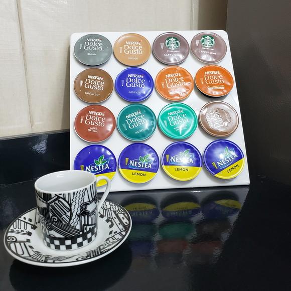 Porta Cápsulas Compatível Com Dolce Gusto Acrílico Branco