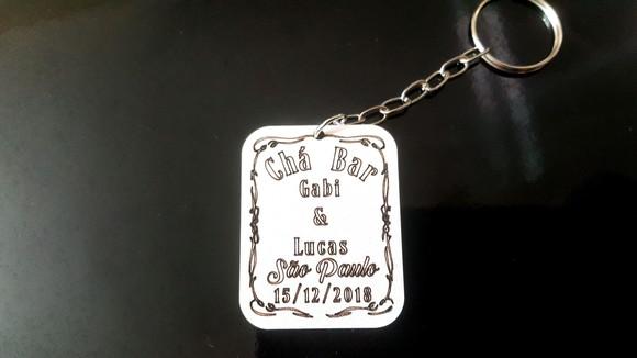 Chaveiro Personalizado Chá Bar Whisky MDF branco