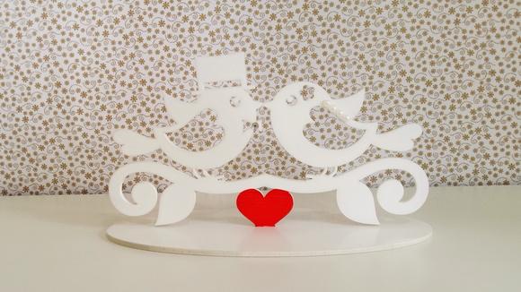Topo de bolo Love Birds