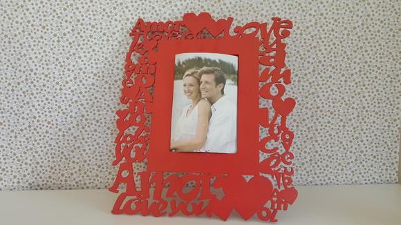 Porta Retrato Love/Amor/Love you-Vermelho