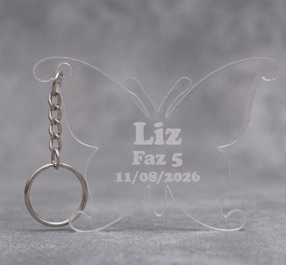 Lembrancinha Chaveiro Acrílico Borboleta Personalizado