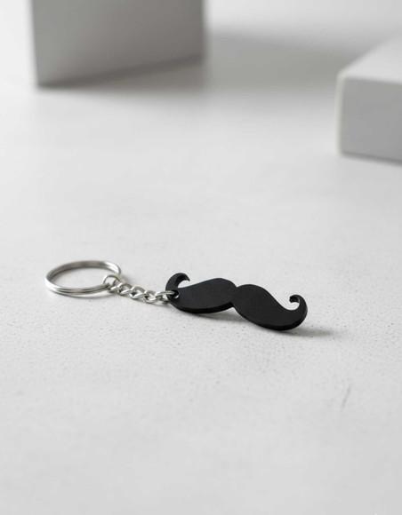 Chaveiro Acrílico Mini Mustache / Bigode Preto