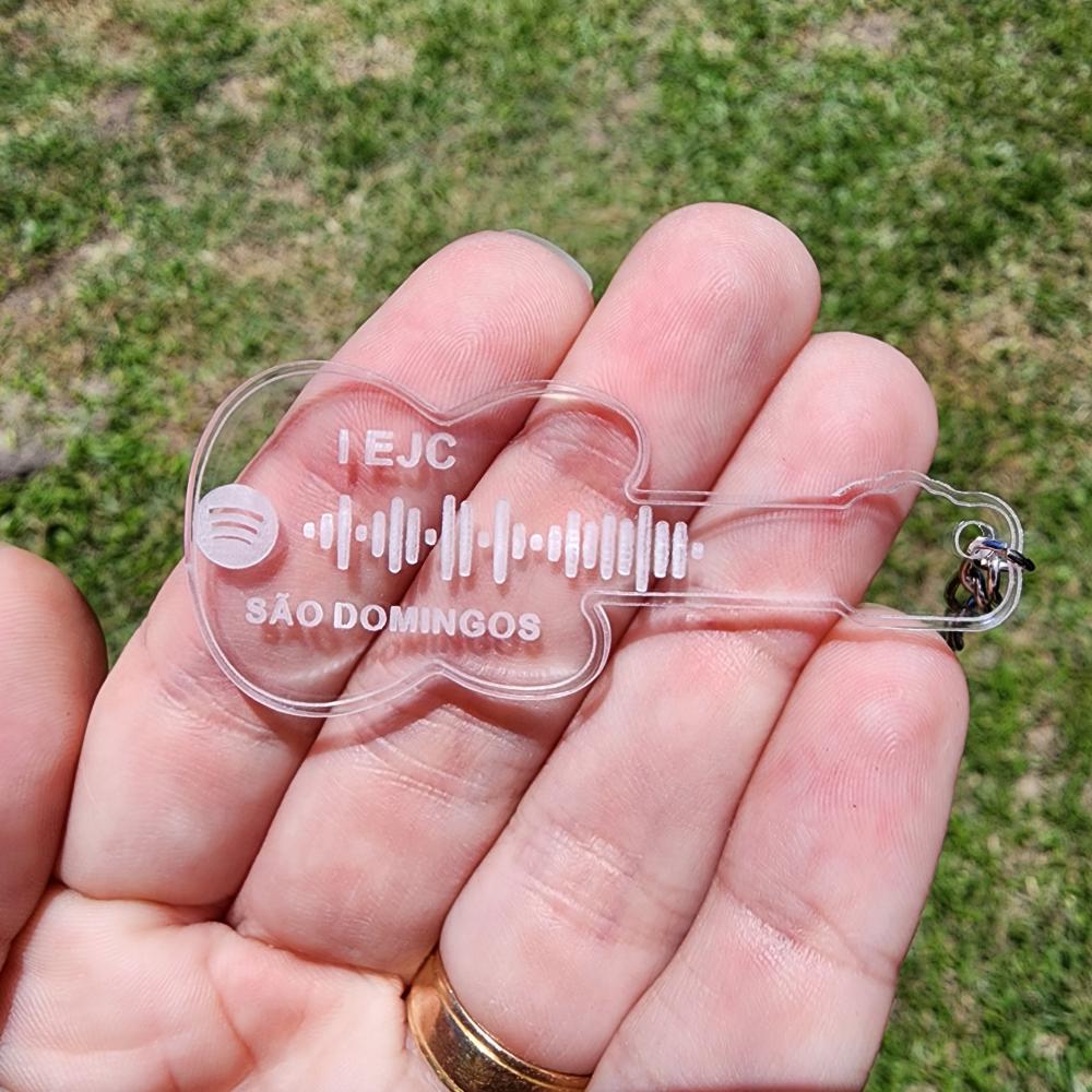 Chaveiro Personalizado Guitarra com Spotify Code Ecc Ejc