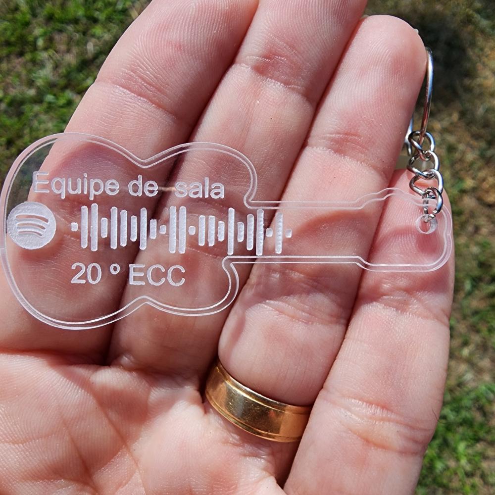 Chaveiro Personalizado Guitarra com Spotify Code Ecc Ejc