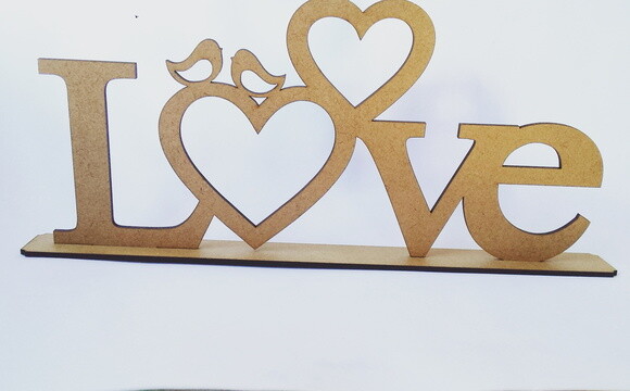 Love Coração MDF 12cm