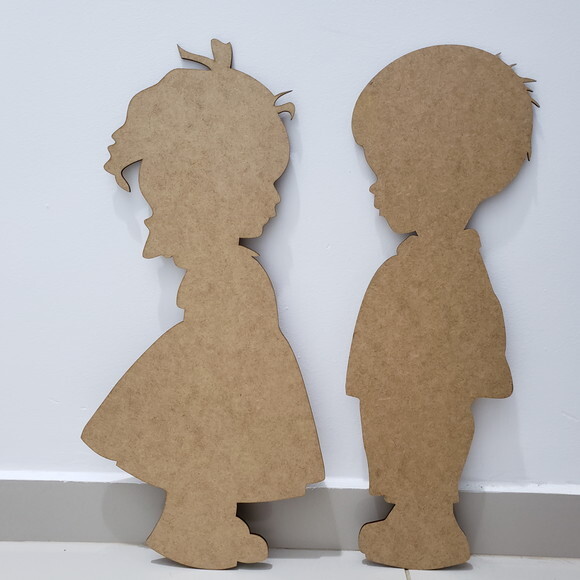 Painel em MDF Menino e Menina Chá Revelação ou chá de Bebê p