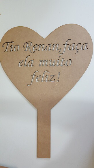 Placa Coração para Daminha Casamento Personalizada