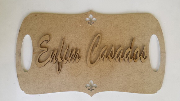 Placa para Daminha Casamento Lá Vem a Noiva e Enfim casados - Du