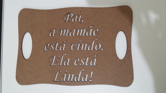 Placa para Daminha Casamento Pai, a mamãe está vindo