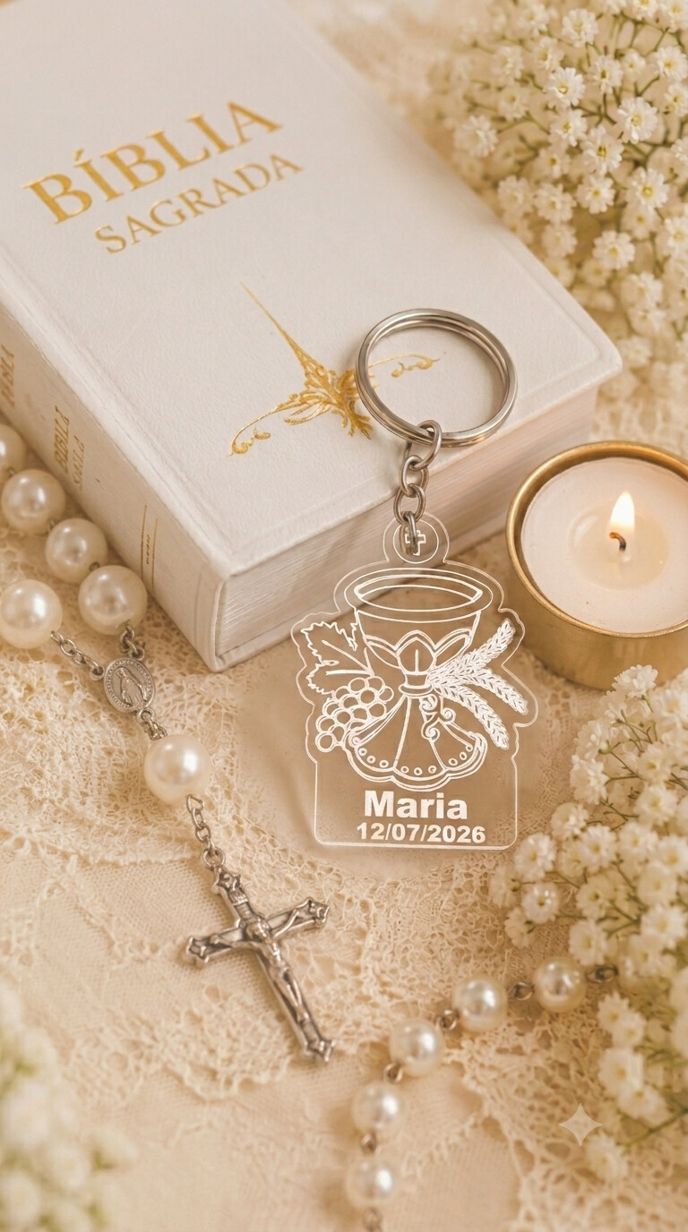 Chaveiro Personalizado Primeira Eucaristia Comunhão