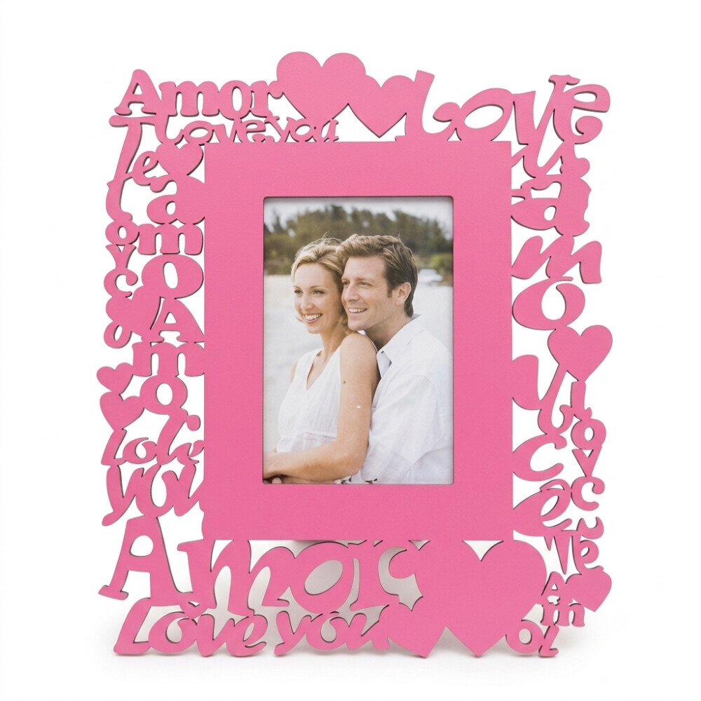 Porta Retrato Love/Amor/Love you-Pink