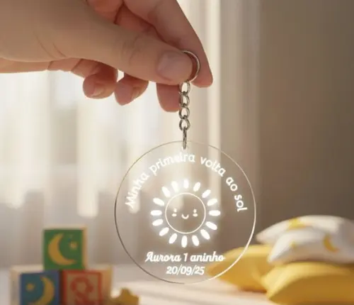 Chaveiro Personalizado Minha Primeira Volta ao Sol 1 Ano
