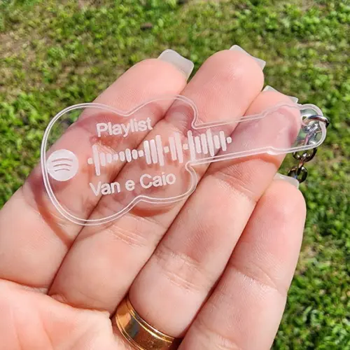 Chaveiro Personalizado Guitarra Spotify Code Música
