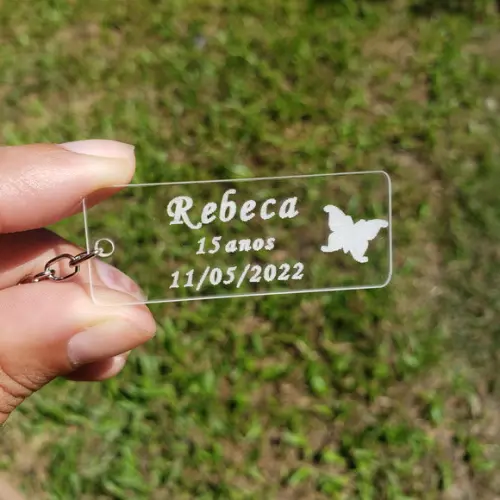 Chaveiro Personalizado 15 Anos com Borboleta