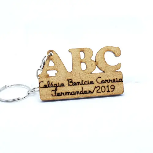 Chaveiro MDF Personalizado Formatura ABC