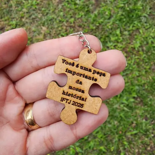 Chaveiro Quebra-cabeça mdf Lembrancinha com Frase Especial