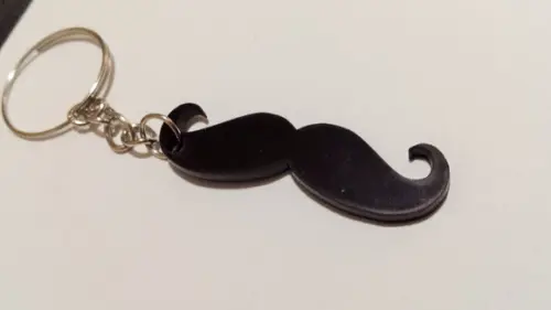 Chaveiro Acrílico Mini Mustache / Bigode Preto