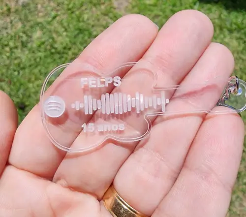 Chaveiro Personalizado 15 Anos Guitarra Spotify Code Música