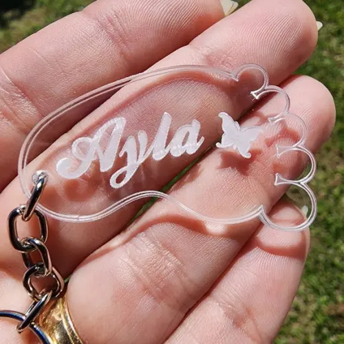 Chaveiro Personalizado Nascimento Pezinho Borboleta