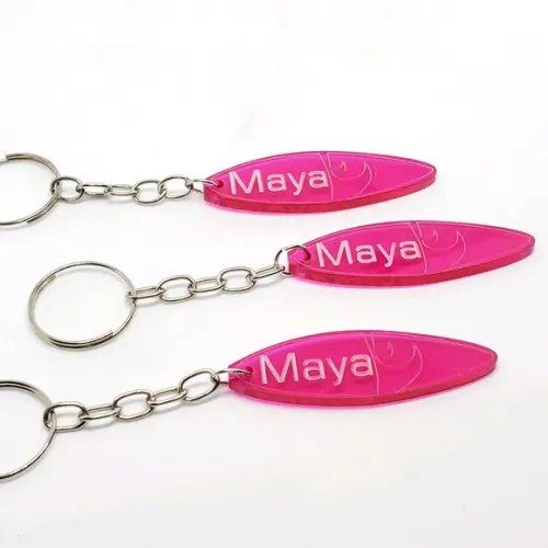 Chaveiro Personalizado Mini Prancha de Surf - Rosa