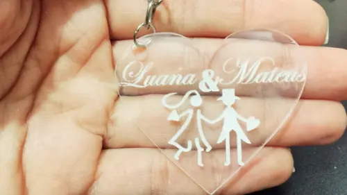 Chaveiro Personalizado Coração Casamento