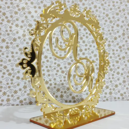 Topo de Bolo Dourado Espelhado