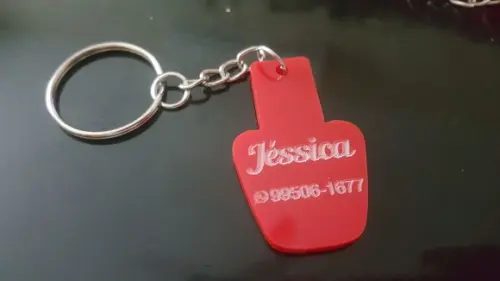 Chaveiro Esmalte com nome e telefone
