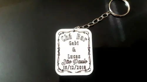 Chaveiro Personalizado Chá Bar Whisky MDF branco