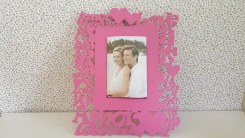Porta Retrato Love/Amor/Love you-Pink