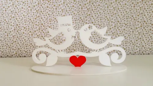 Topo de bolo Love Birds