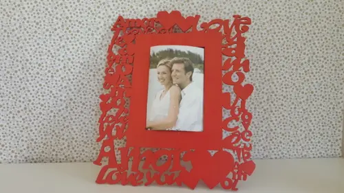 Porta Retrato Love/Amor/Love you-Vermelho