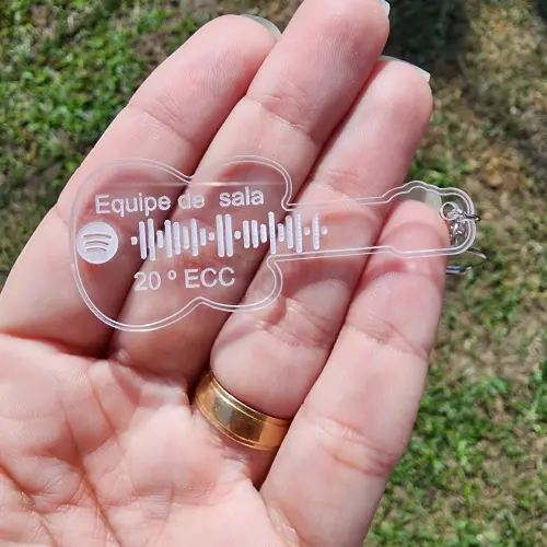 Chaveiro Personalizado Guitarra com Spotify Code Ecc Ejc