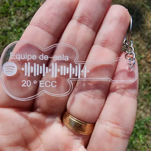 Chaveiro Personalizado Guitarra com Spotify Code Ecc Ejc
