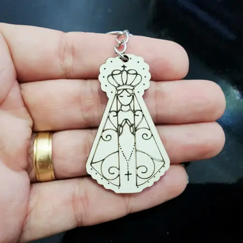 Mini Chaveiro Nossa Senhora mdf Branco