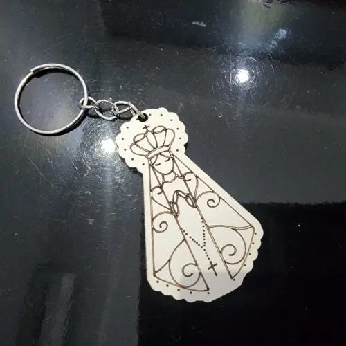 Mini Chaveiro Nossa Senhora mdf Branco