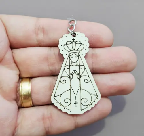 Mini Chaveiro Nossa Senhora mdf Branco