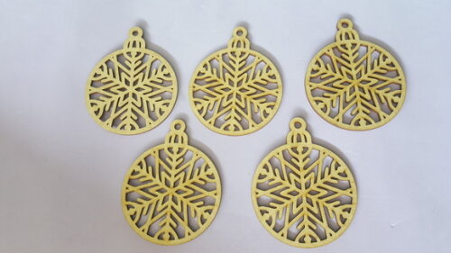 5 Bolas de Natal Mdf