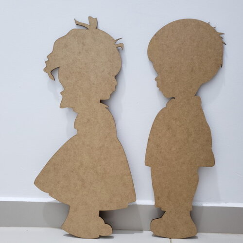 Painel em MDF Menino e Menina Chá Revelação ou chá de Bebê p