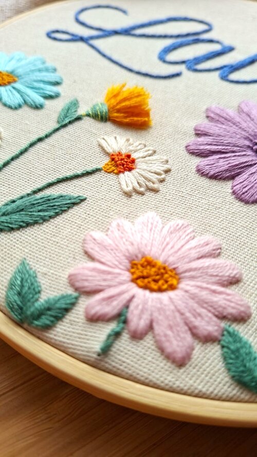 Porta Maternidade floral bordado a mão