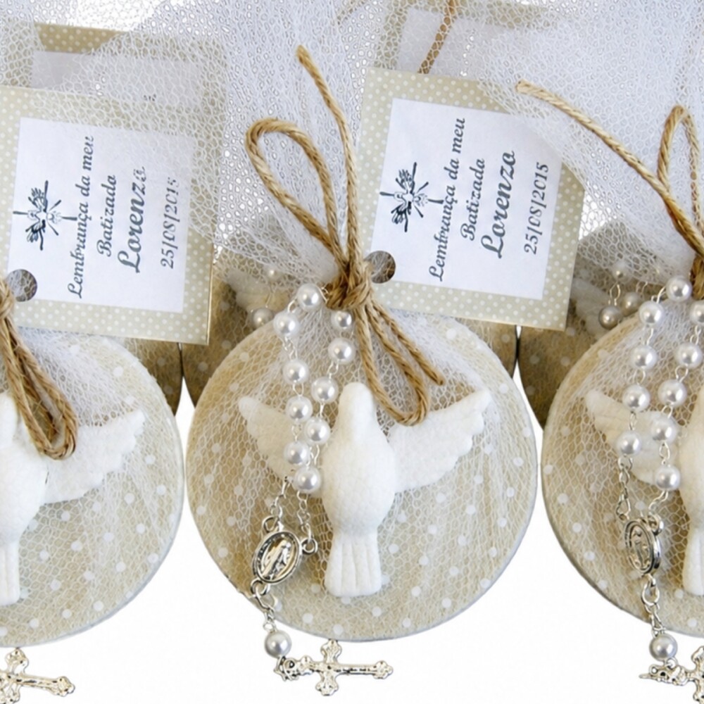 Lembrancinha de Batizado Espírito Santo Com Ímã Personalizado