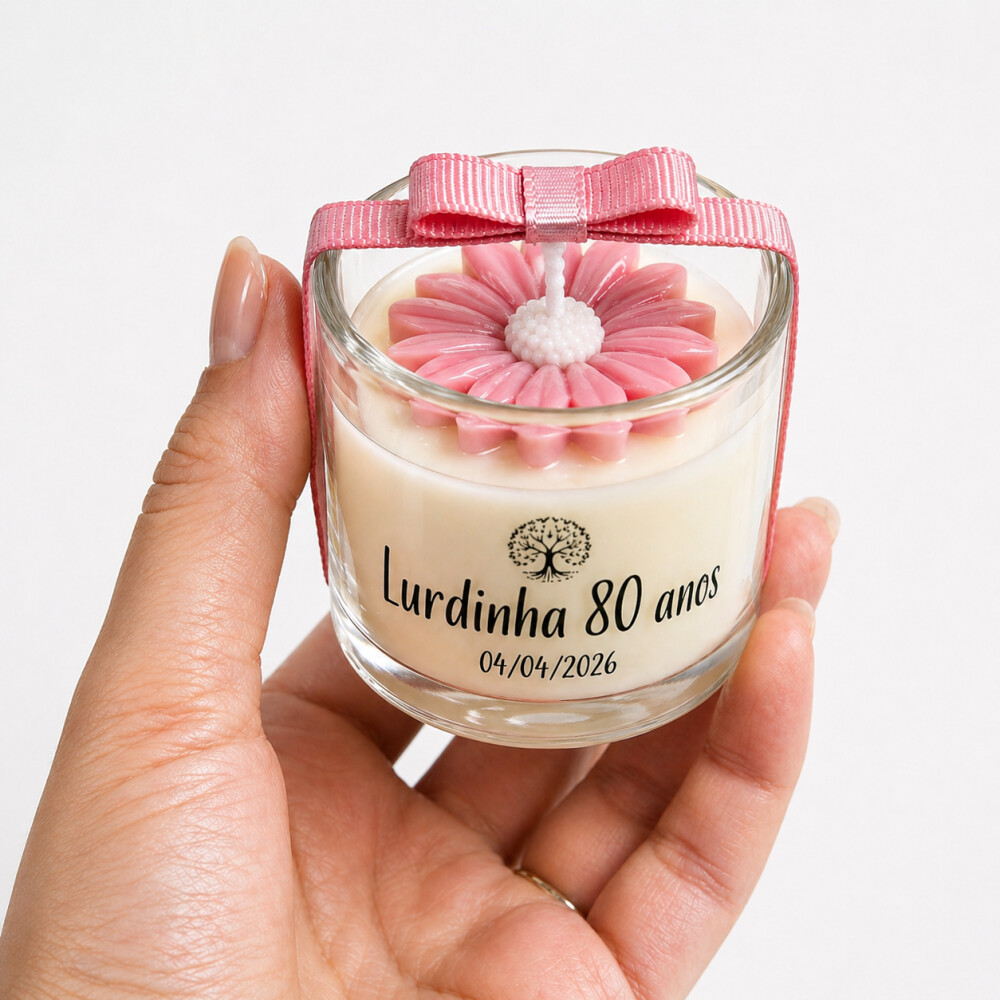 Lembrancinha 80 anos Vela Perfumada