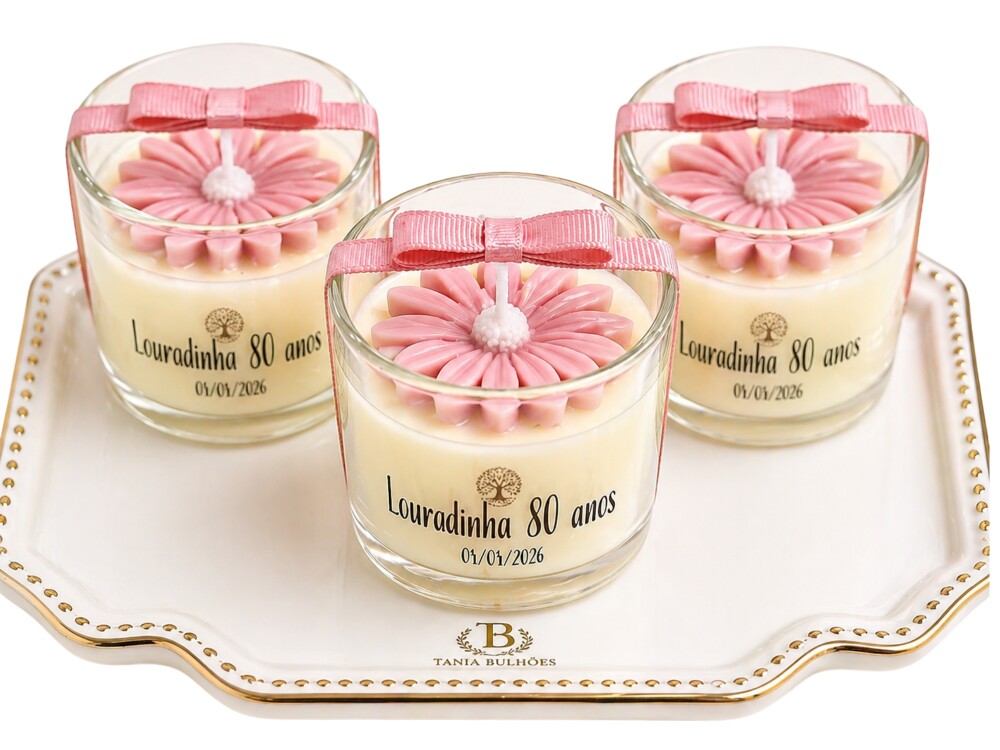 Lembrancinha 80 anos Vela Perfumada