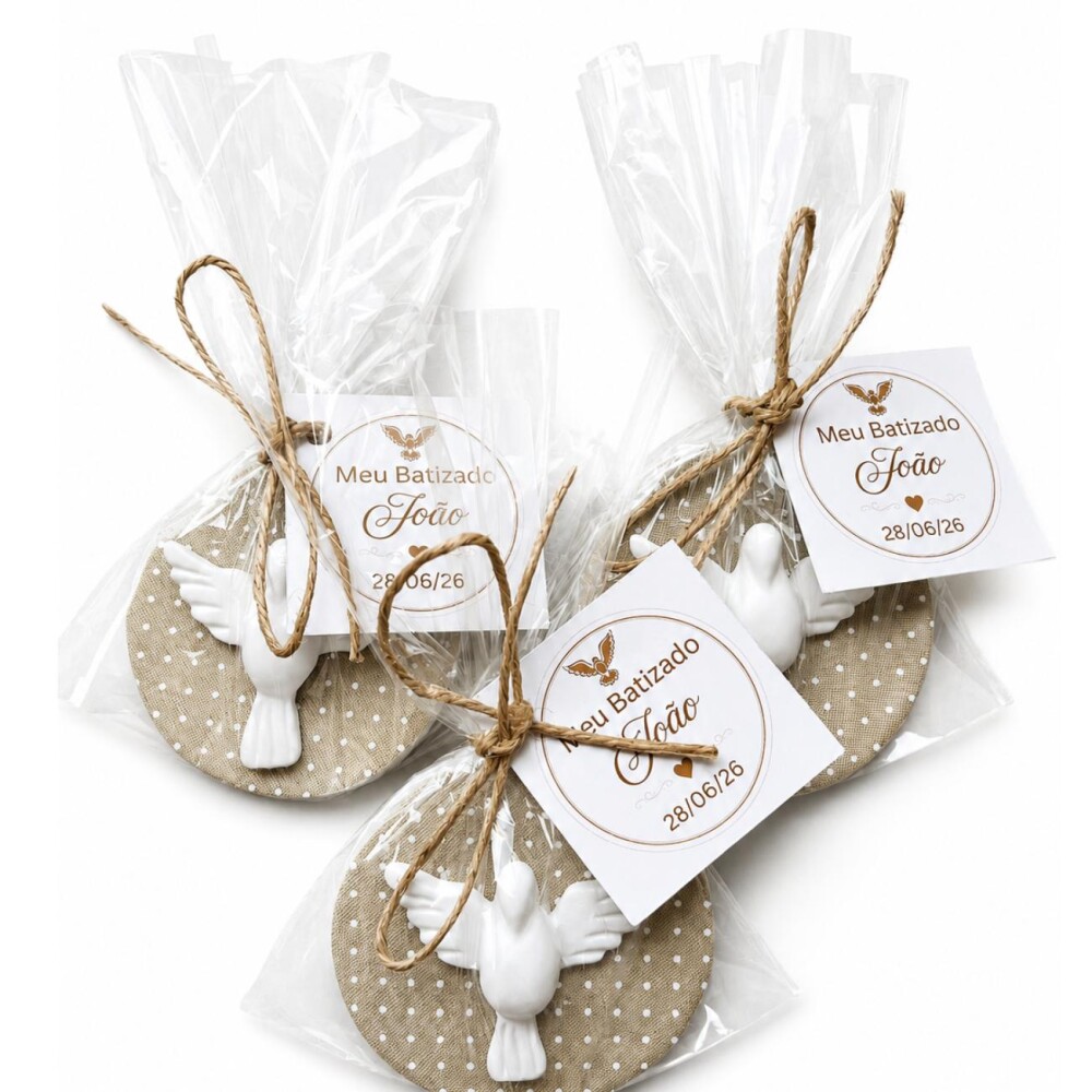 Lembrancinha de Batizado Espirito Santo Com Ímã Personalizado