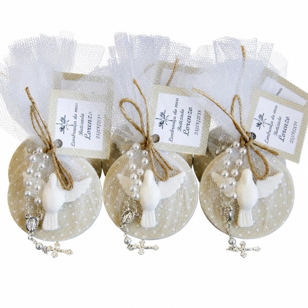 Lembrancinha de Batizado Espírito Santo Com Ímã Personalizado