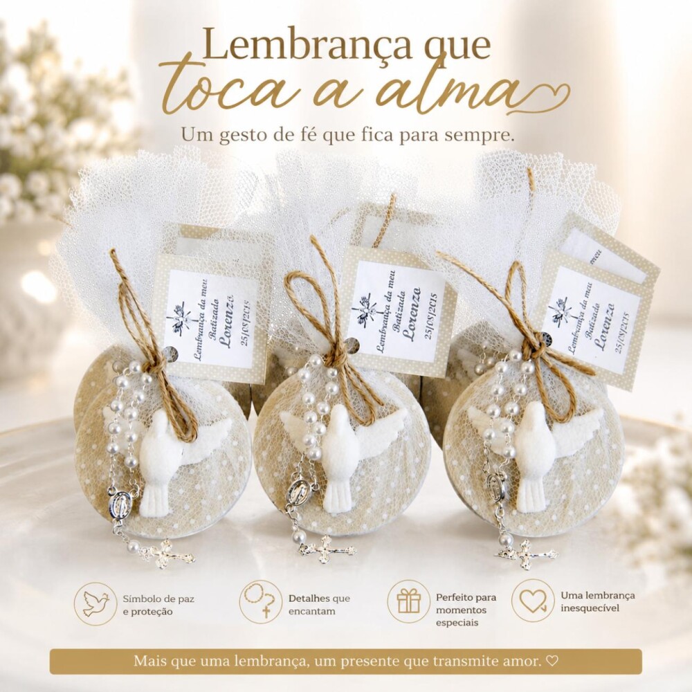 Lembrancinha De Batizado Com Espirito Santo Ímã Personalizado