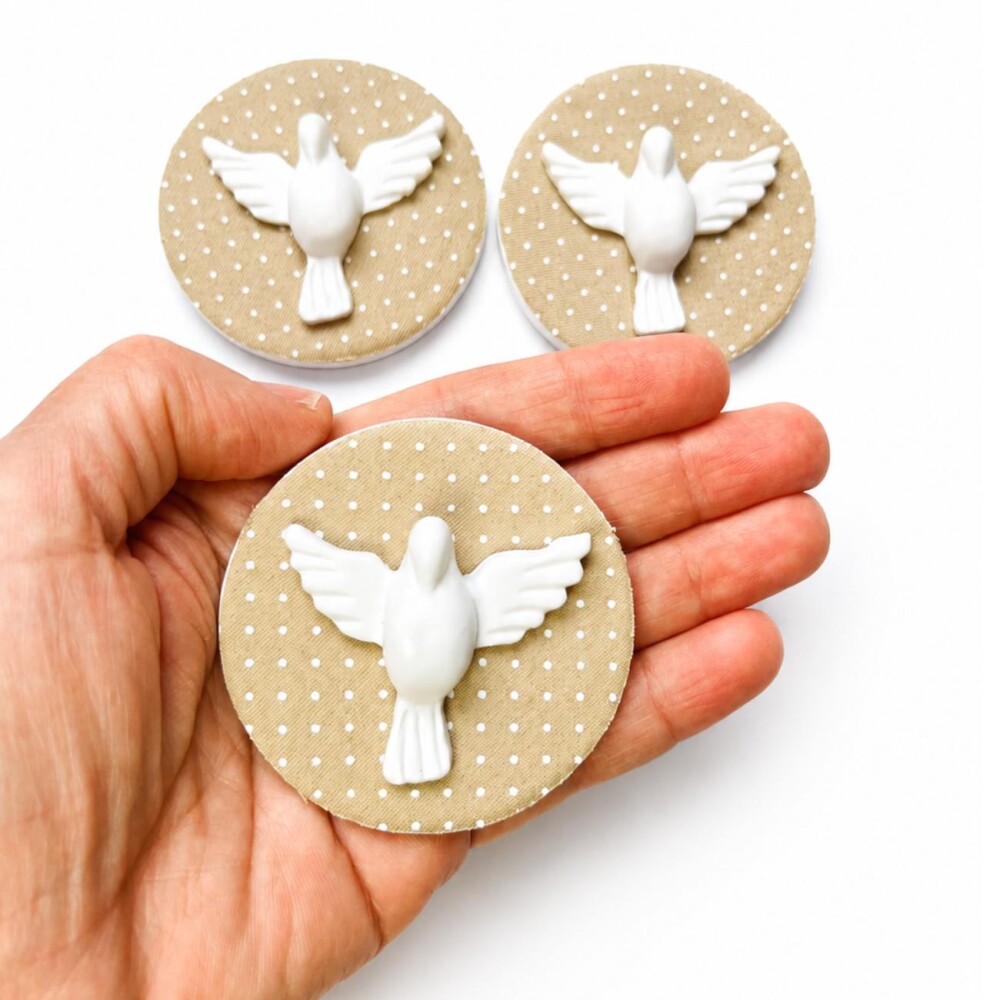 Lembrancinha De Batizado Com Ímã Espírito Santo Personalizado