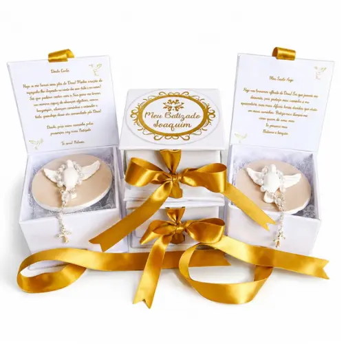 Lembrancinha de Batizado Caixa Cartonagem
