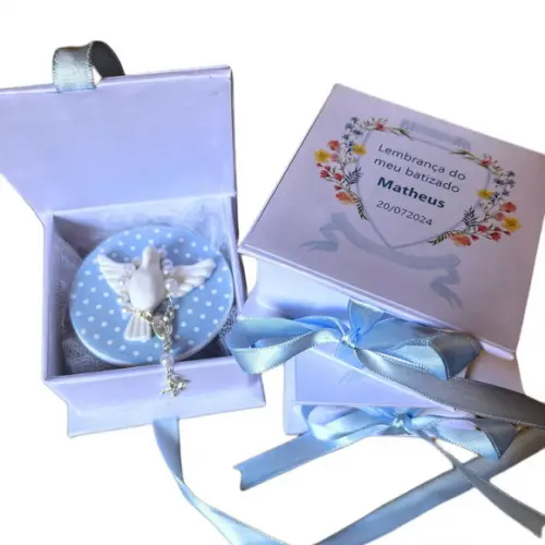 Lembrancinha de Batizado Caixa Cartonagem