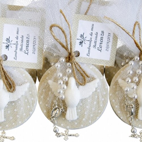 Lembrancinha de Batizado Espírito Santo Com Ímã Personalizado