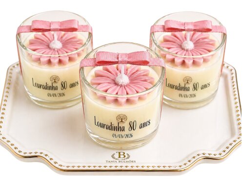 Lembrancinha 80 anos Vela Perfumada